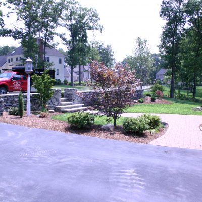 Stone Wall, Patio and Landscaping