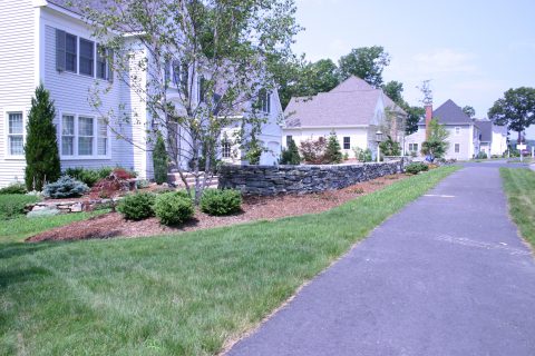 Stone Wall, Patio and Landscaping